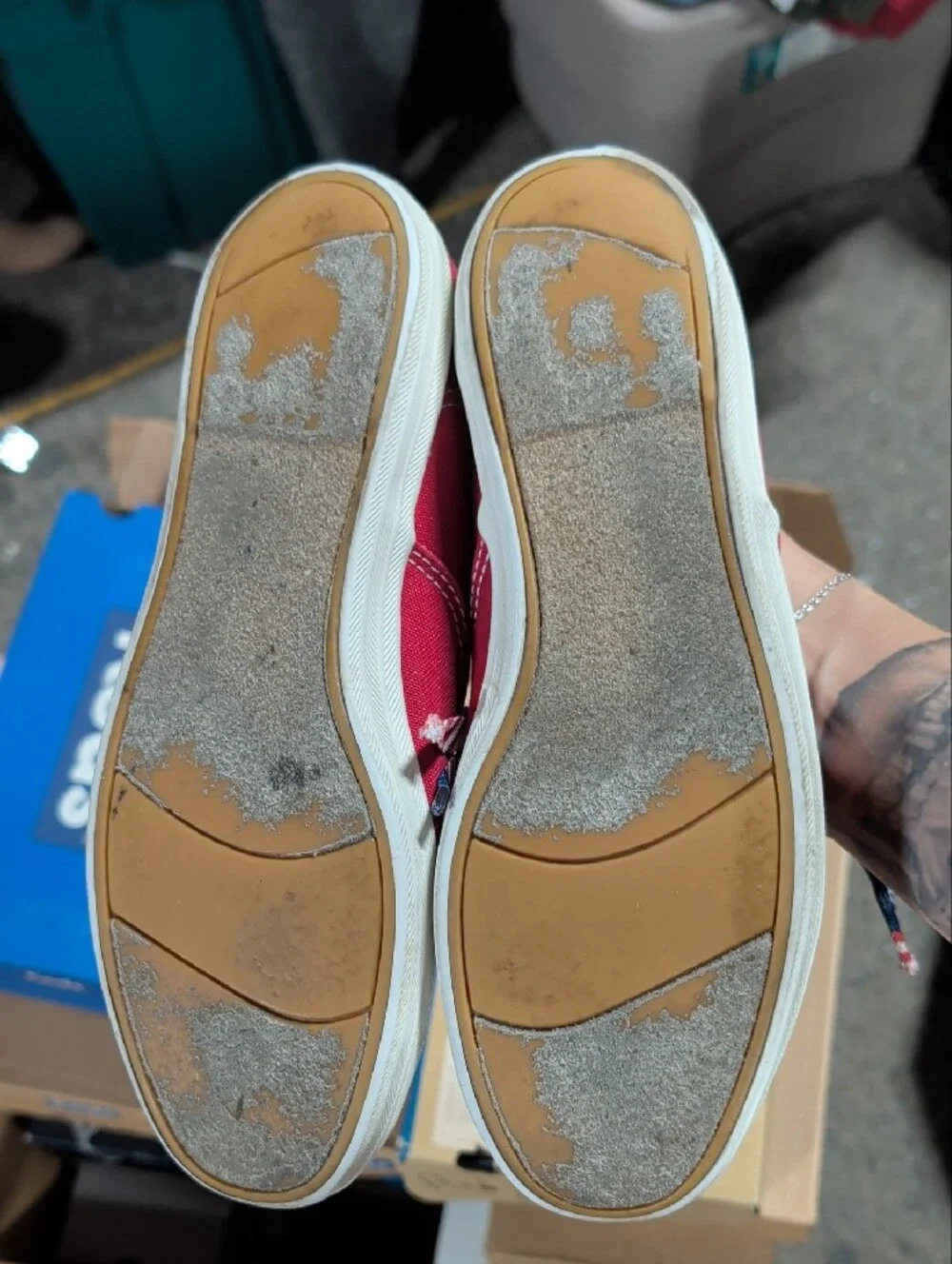 Keds Champion Red Canvas Sneakers with USA Laces